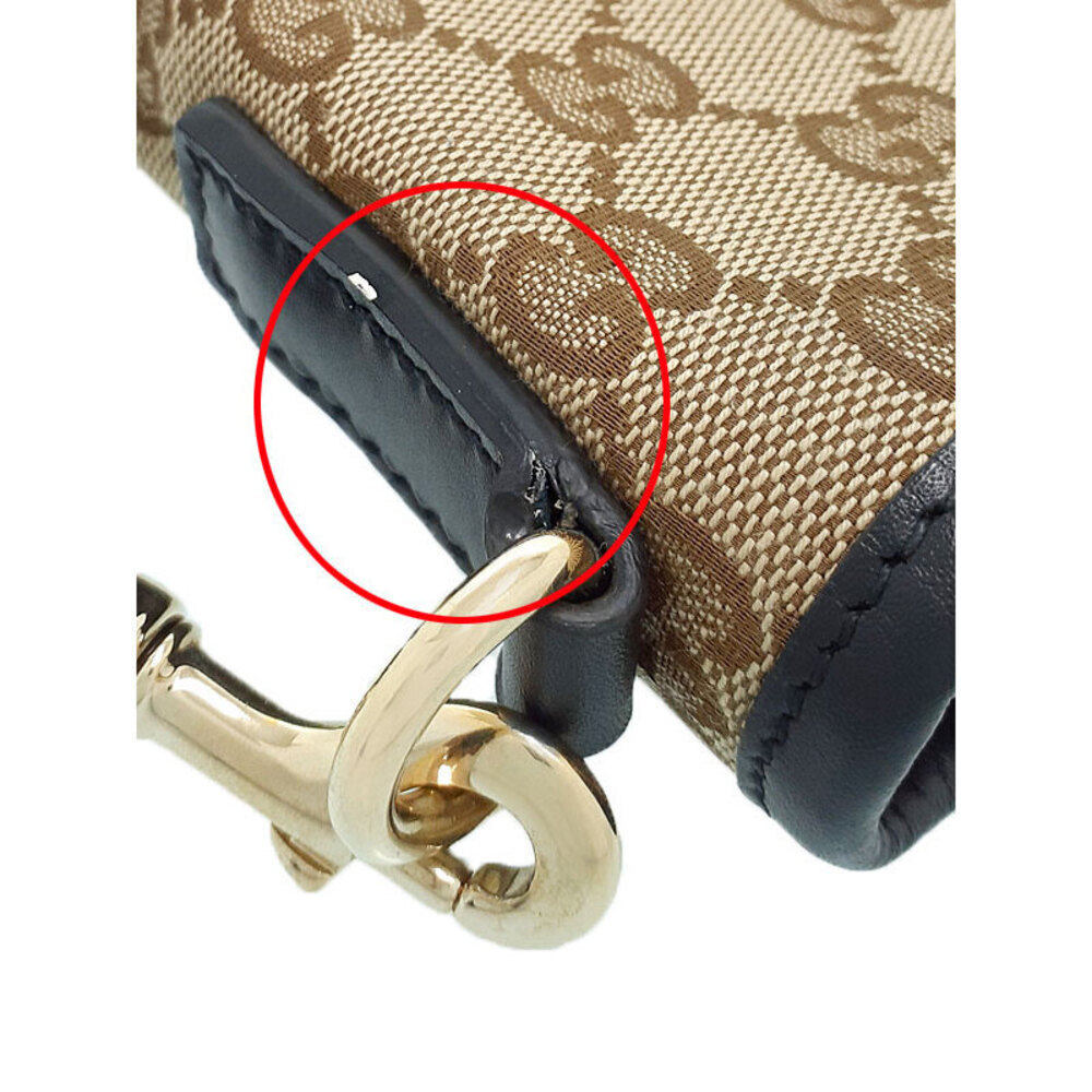 Gucci GG Monogram Brown Web Flat Messenger Bag red green web - Picture 6 of 9